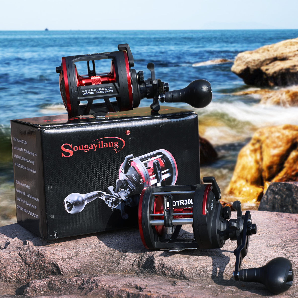 Carretilha de Pesca de Alto Perfil - 25kg de Drag Máximo, 3+1 Rolamentos - Sougayilang
