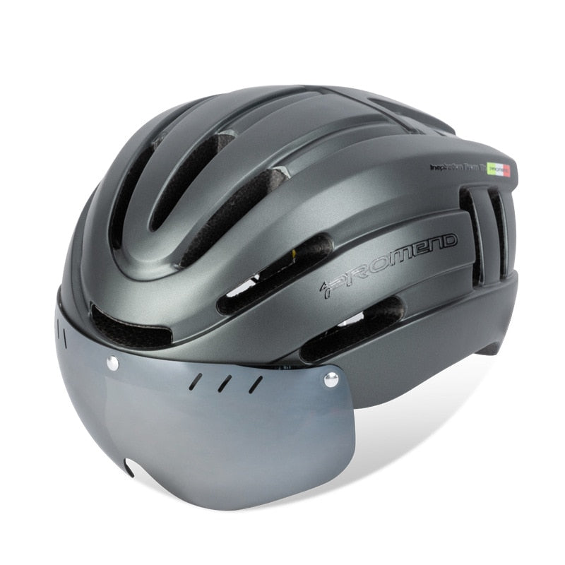 Capacete de Ciclismo Promend com Luz Traseira e Viseira Magnética - Unissex