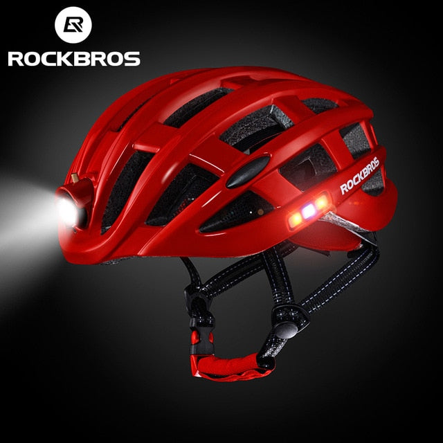 Capacete de Ciclismo RockBros com Lanterna Profissional para Homens e Mulheres