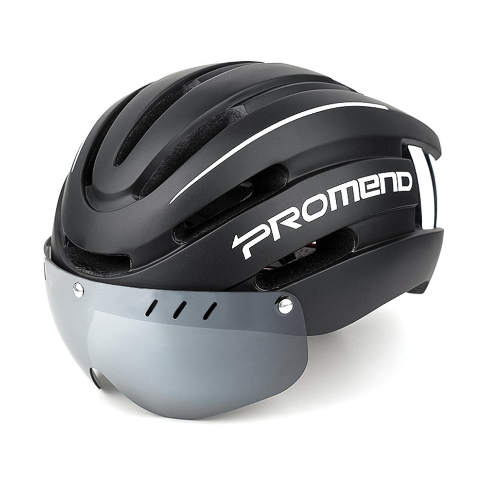 Capacete de Ciclismo Promend com Luz Traseira e Viseira Magnética - Unissex