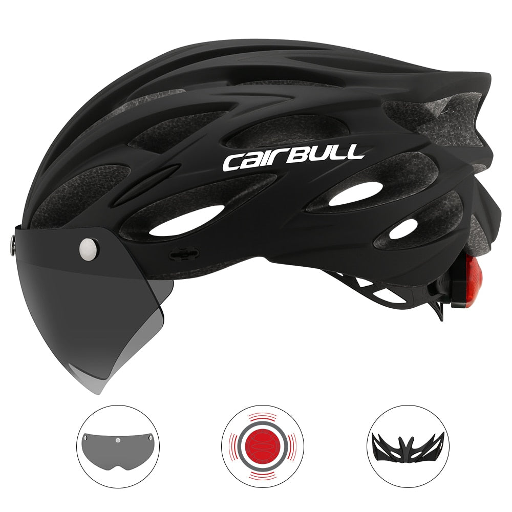 Cairbull Capacete de Ciclismo Unissex com Luz Traseira e Viseira Magnética