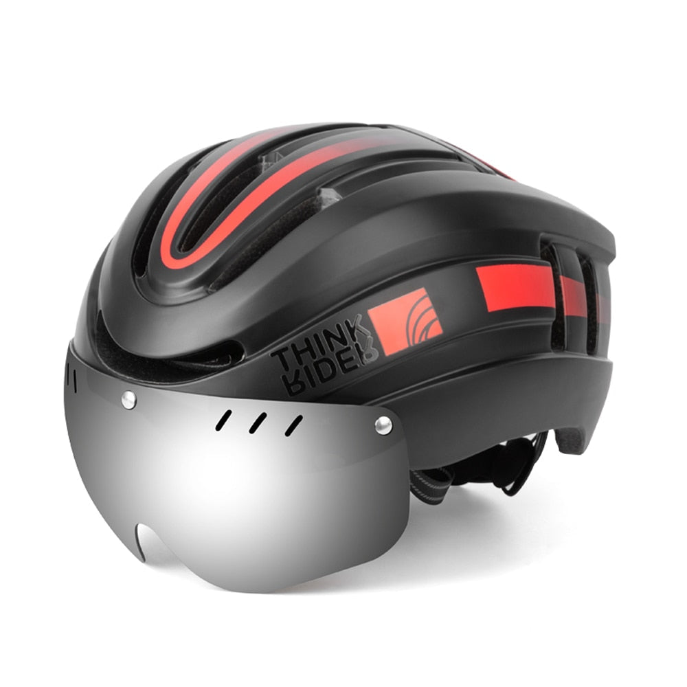 Capacete de Ciclismo Promend com Luz Traseira e Viseira Magnética - Unissex