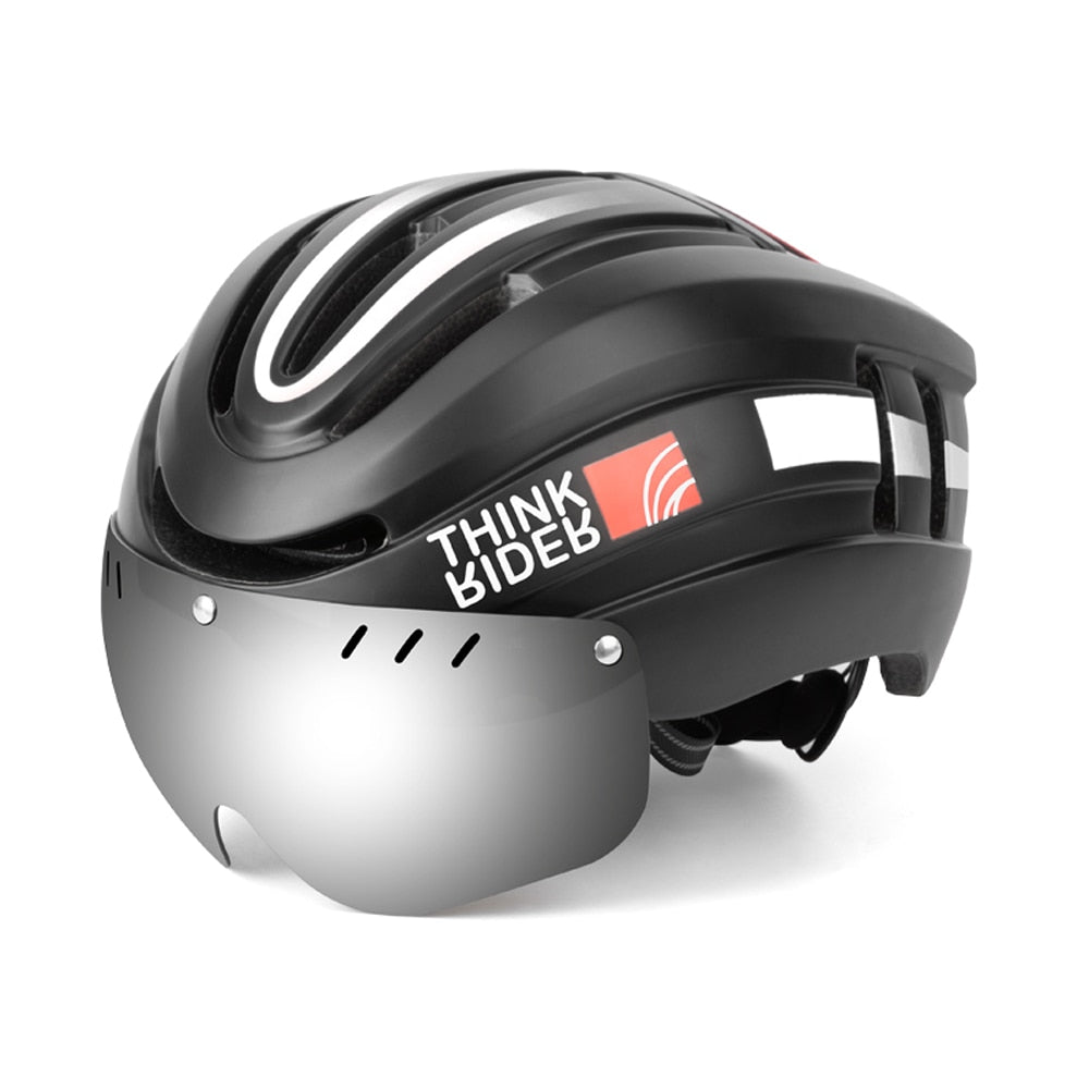 Capacete de Ciclismo Promend com Luz Traseira e Viseira Magnética - Unissex