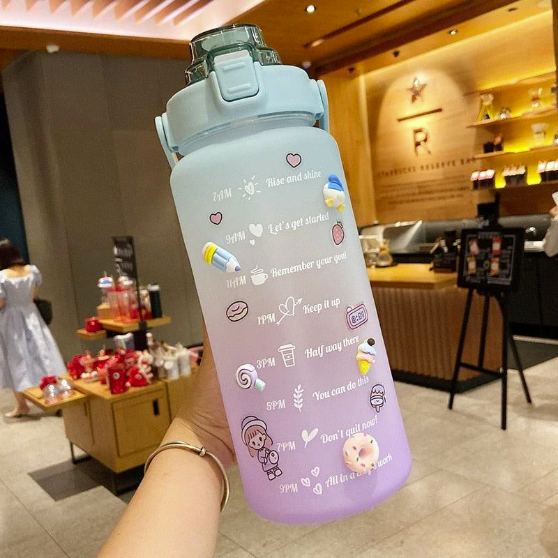 2 Liters Motivational Water Bottle for the Gym