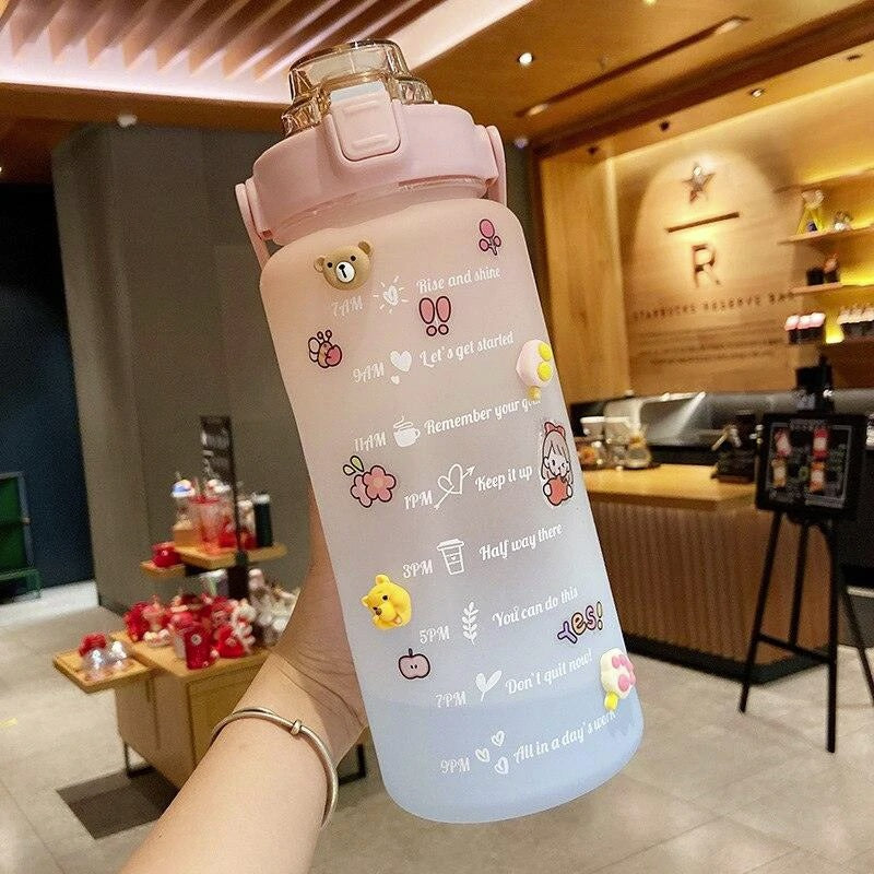 2 Liters Motivational Water Bottle for the Gym